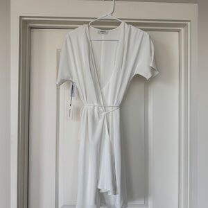 Aritzia White Wrap Dress, size S